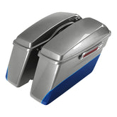 HR3 Superior Blue / Billet Silver Hard Saddlebags (Regular) For Harley Touring 14-23